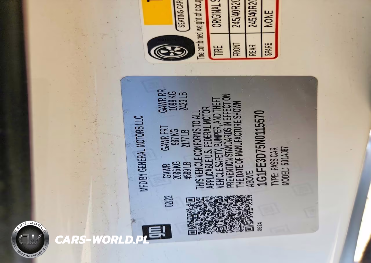 2022 Chevrolet Camaro Lt1 VIN:1G1FE3D75N0115570 - 12