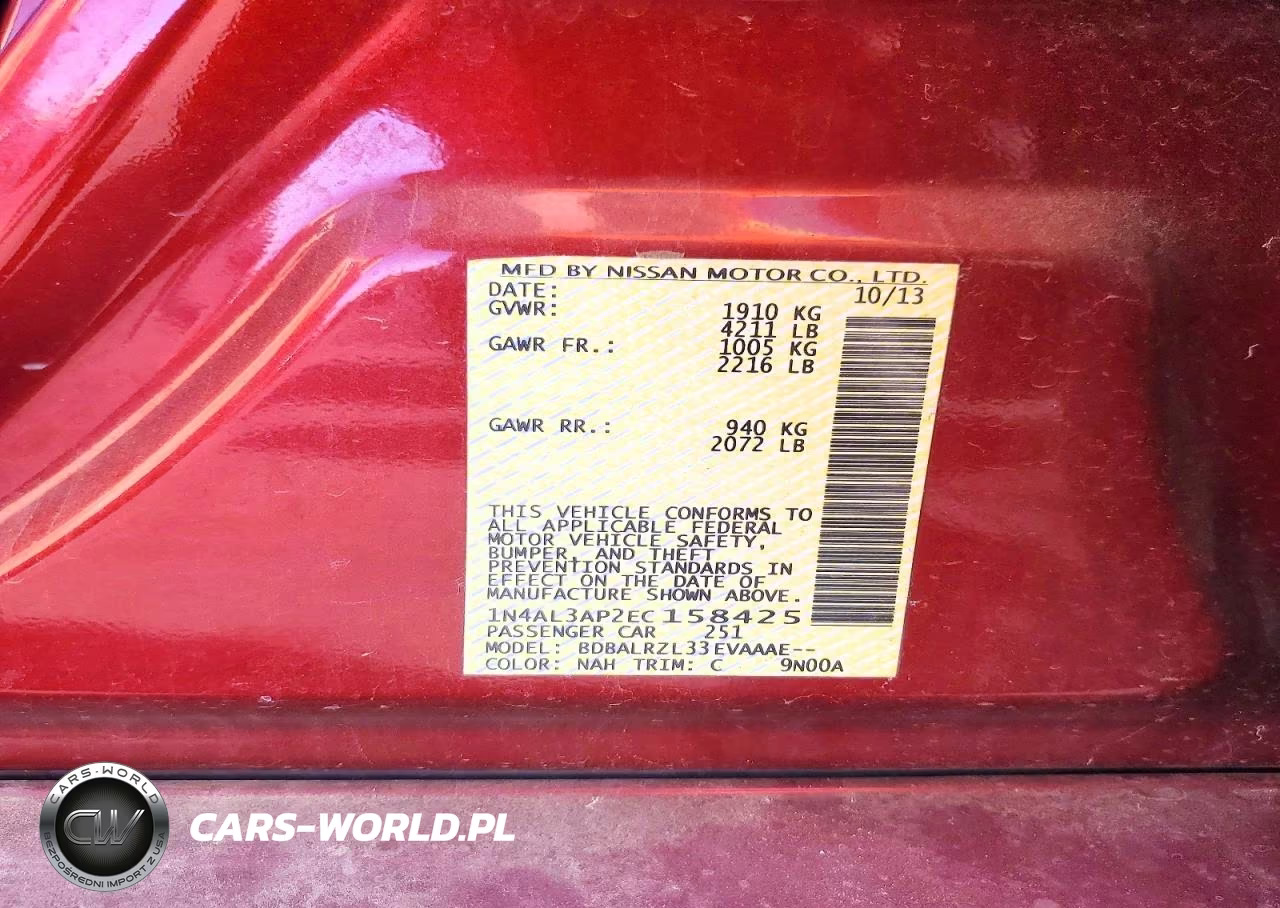 2014 Nissan Altima 2.5 S VIN:1N4AL3AP2EC158425 - 12
