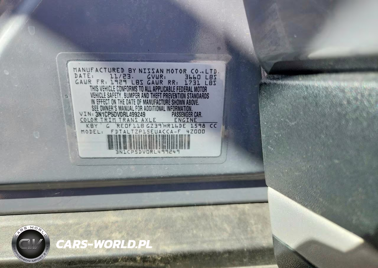 2024 Nissan Kicks Sr VIN:3N1CP5DV0RL499249 - 12
