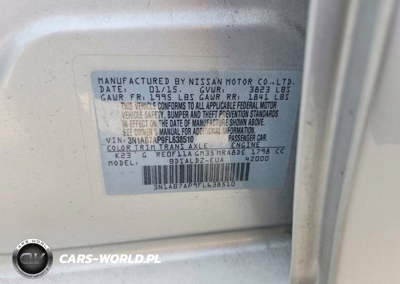 2015 Nissan Sentra Sv VIN:3N1AB7AP9FL638510 - 12