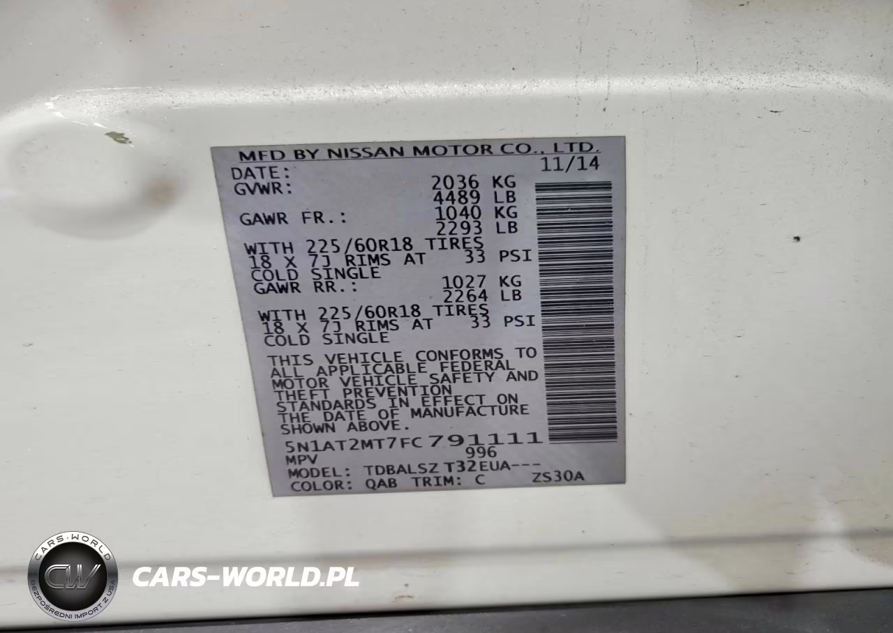 2015 Nissan Rogue Sl VIN:5N1AT2MT7FC791111 - 13