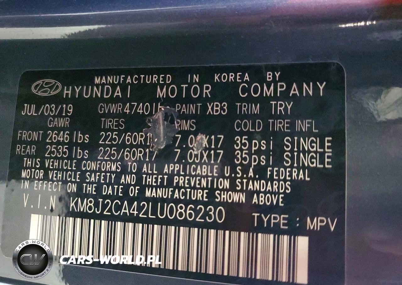 2020 Hyundai Tucson Se VIN:KM8J2CA42LU086230 - 13