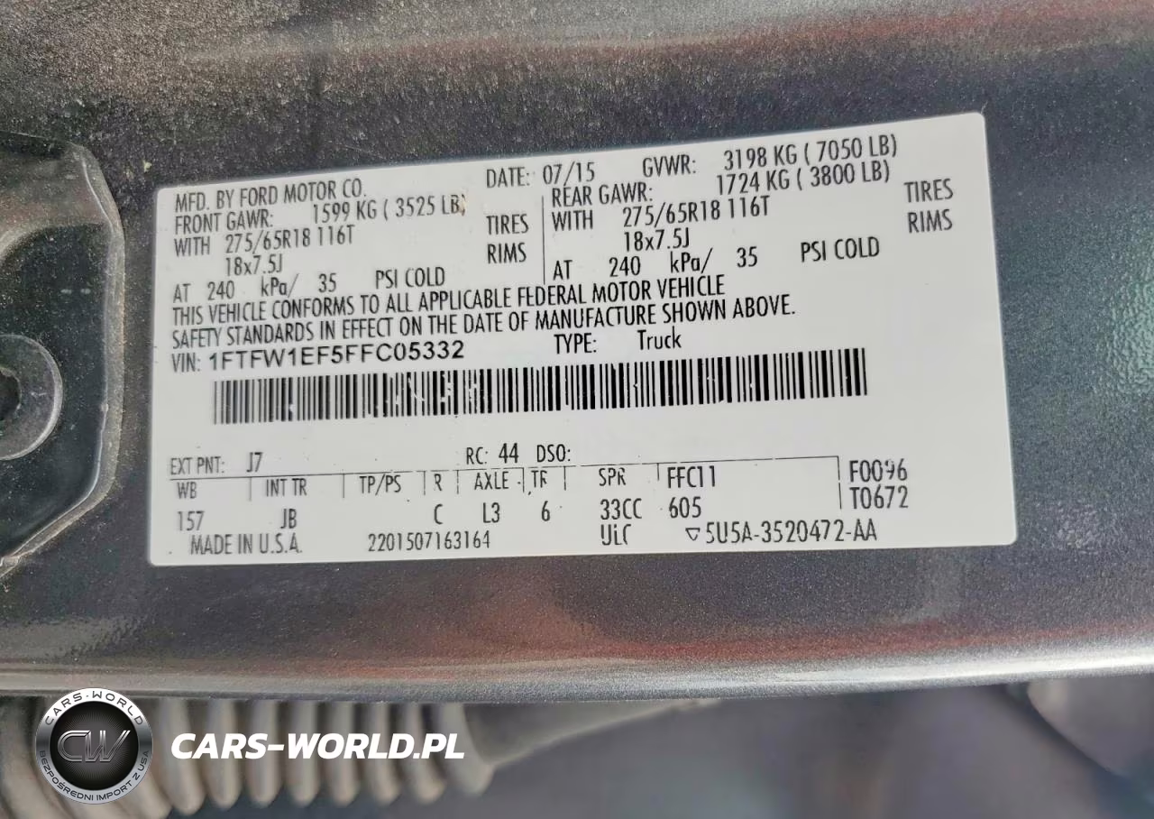 2015 Ford F150 Supercrew VIN:1FTFW1EF5FFC05332 - 12