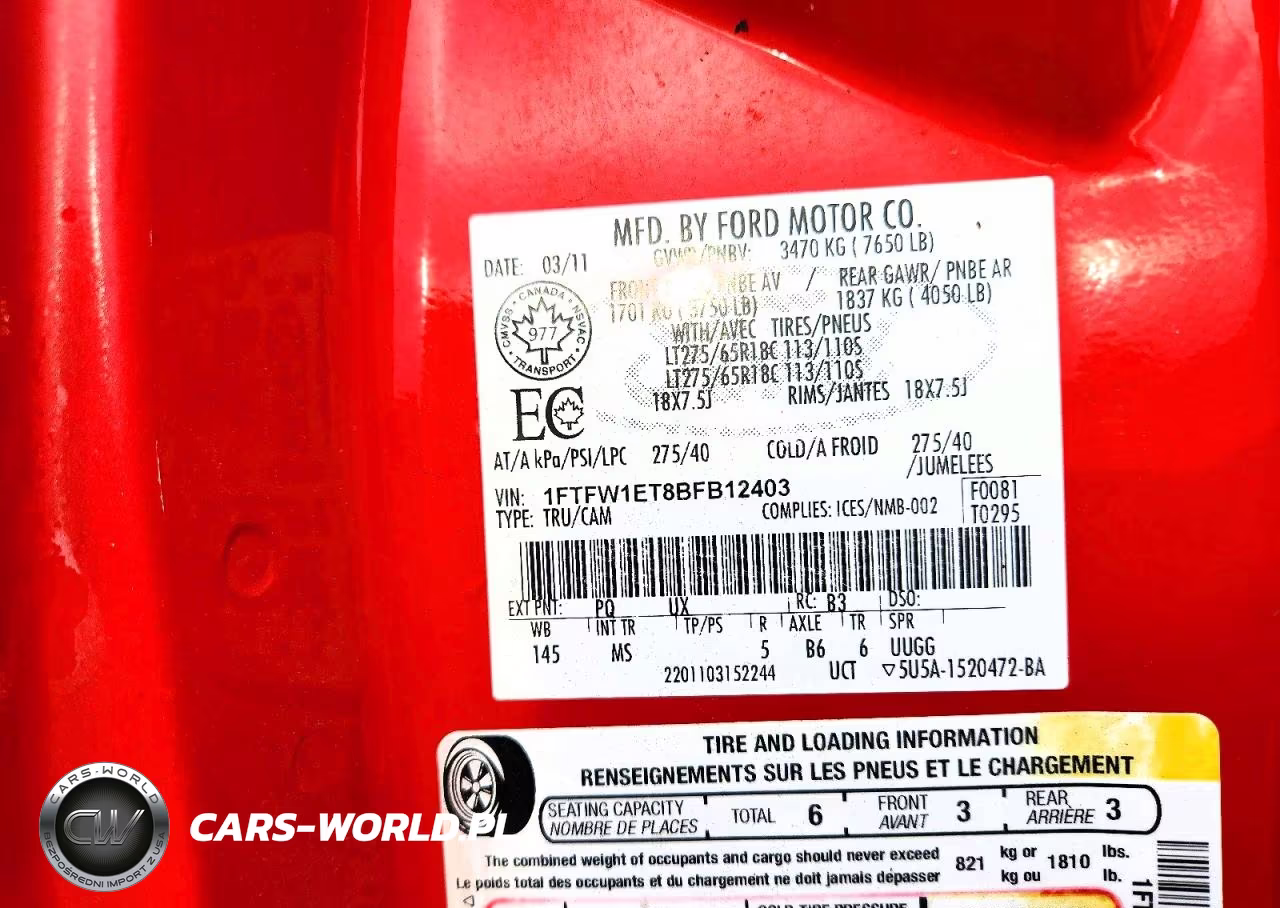 2011 Ford F150 Supercrew VIN:1FTFW1ET8BFB12403 - 12