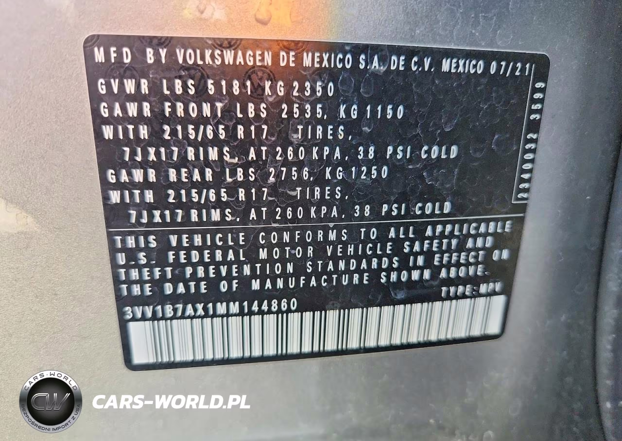 2021 Volkswagen Tiguan S VIN:3VV1B7AX1MM144860 - 13