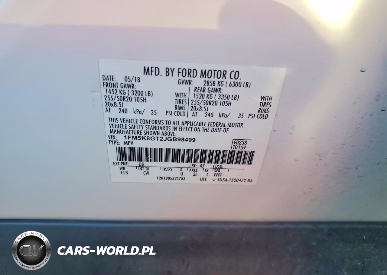 2018 Ford Explorer Sport VIN:1FM5K8GT2JGB98499 - 14