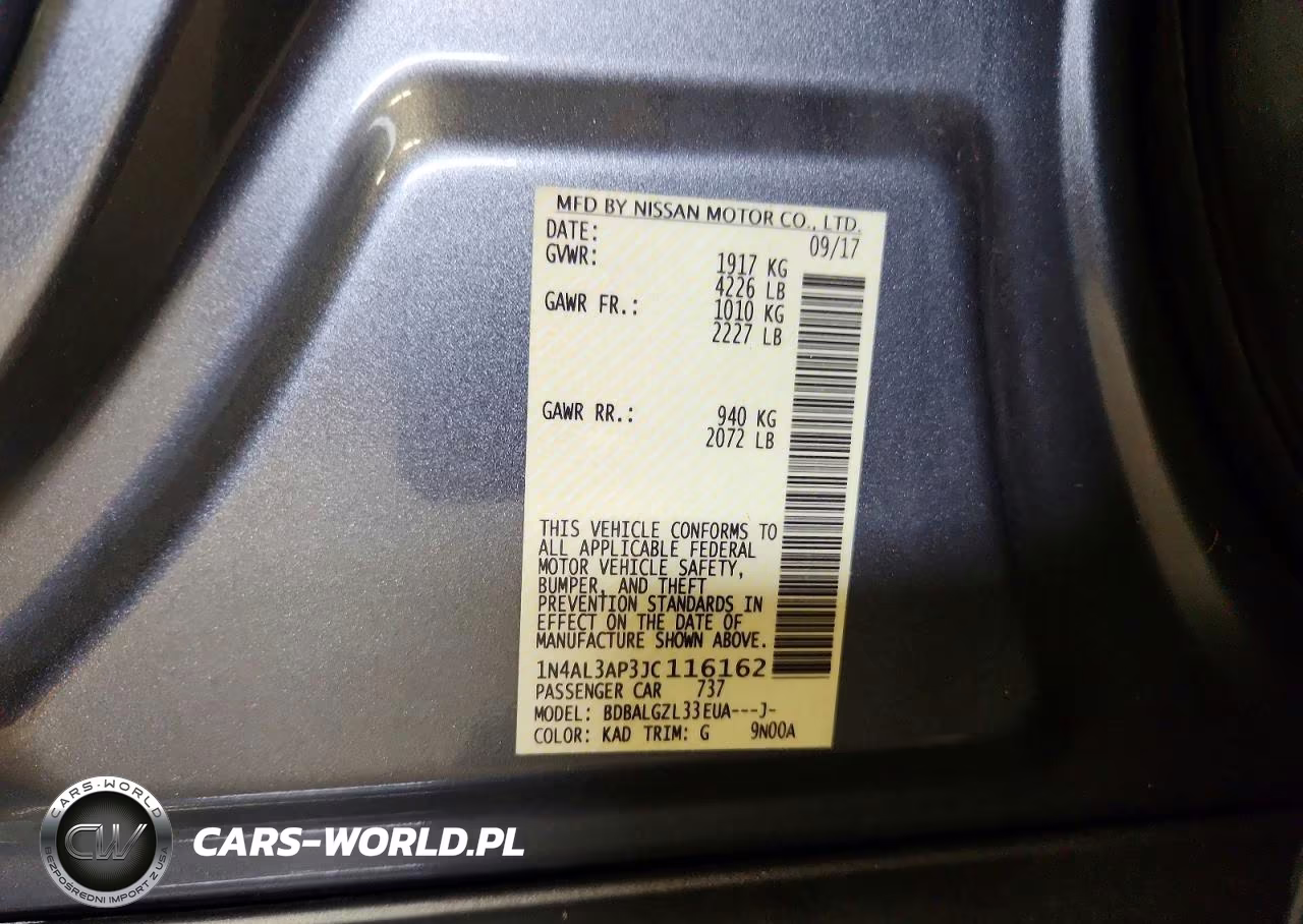 2018 Nissan Altima 2.5 S VIN:1N4AL3AP3JC116162 - 12