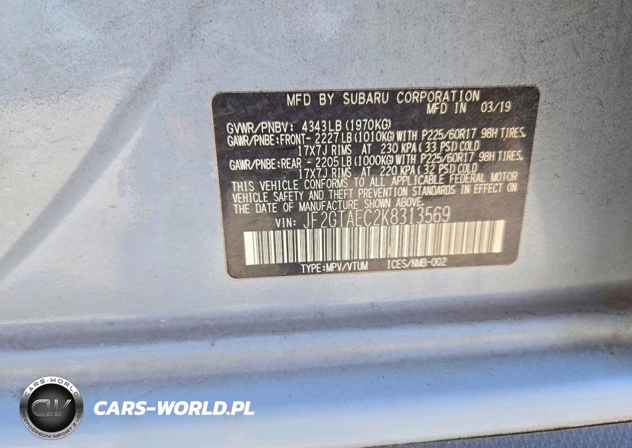 2019 Subaru Crosstrek Premium VIN:JF2GTAEC2K8313569 - 13