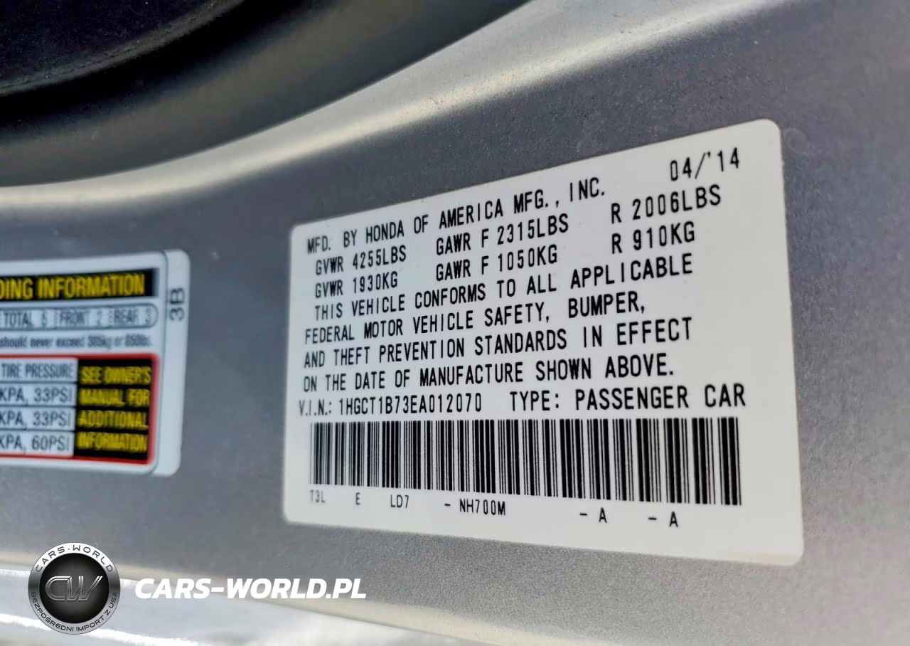 2014 Honda Accord Ex VIN:1HGCT1B73EA012070 - 12