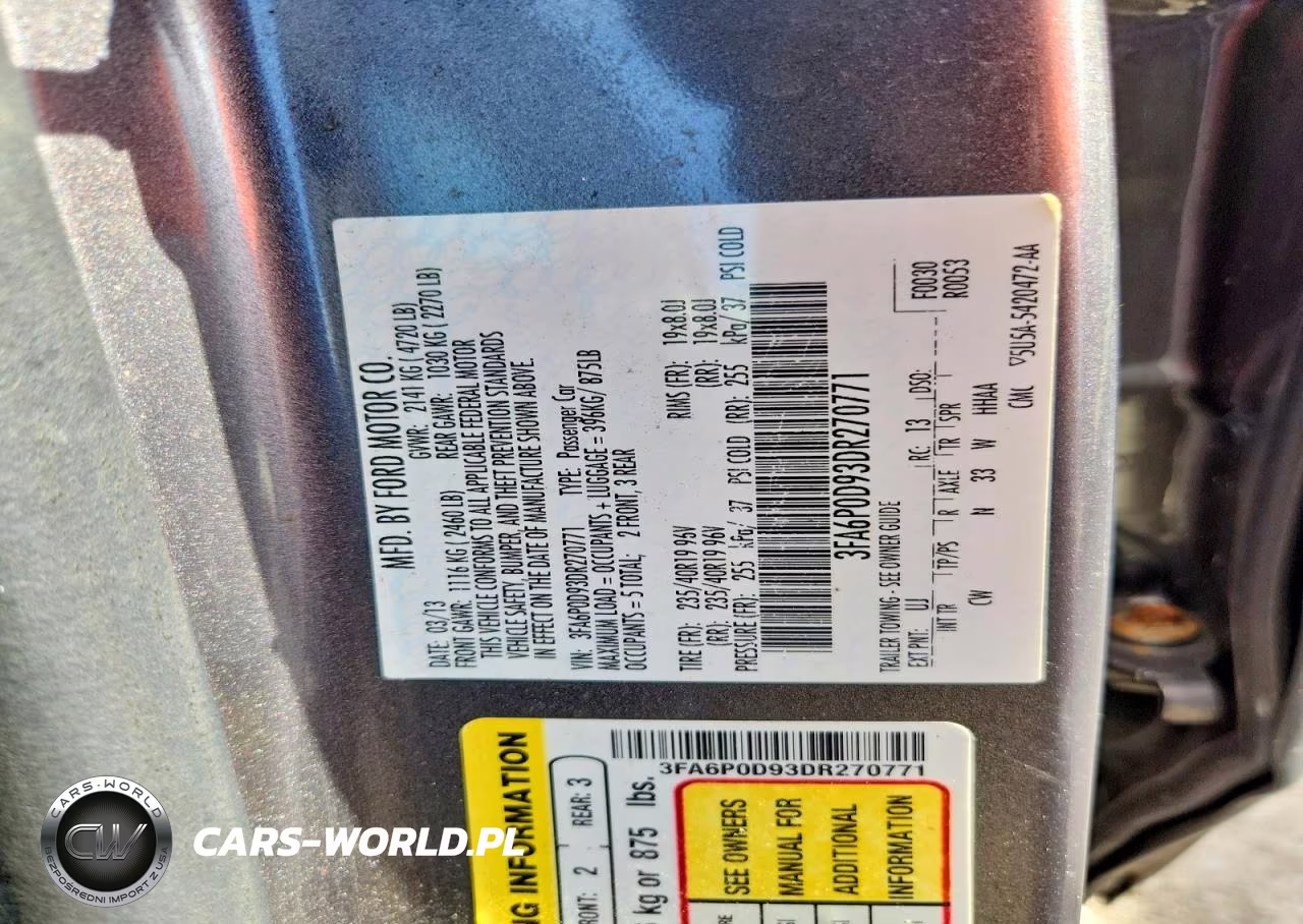 2013 Ford Fusion Titanium VIN:3FA6P0D93DR270771 - 12