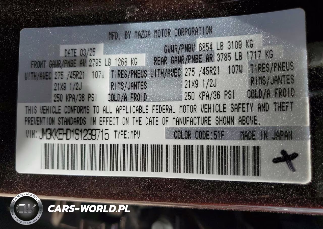 2025 Mazda Cx-90 Premium Plus VIN:JM3KKEHD1S1239715 - 14