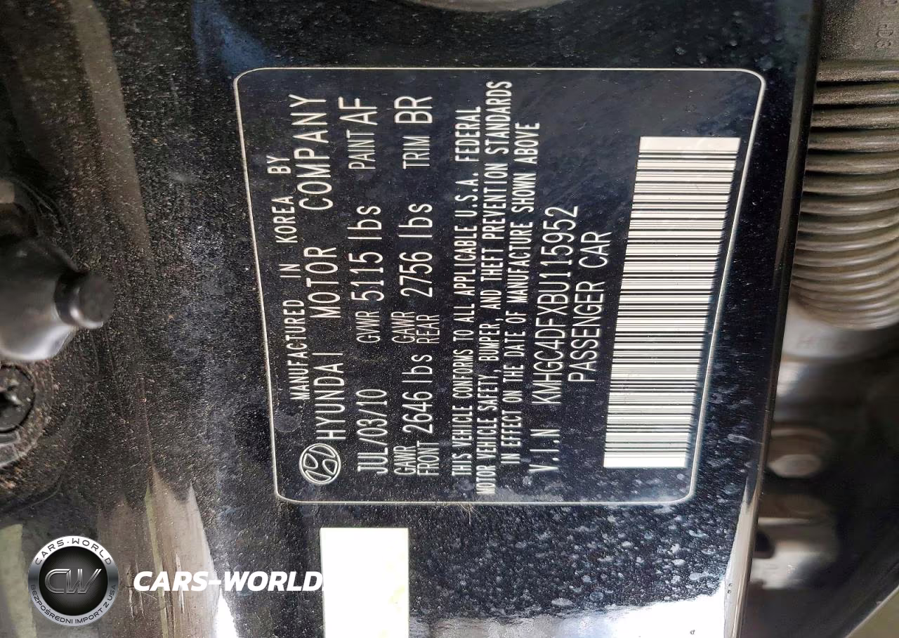2011 Hyundai Genesis 4.6L VIN:KMHGC4DFXBU115952 - 12