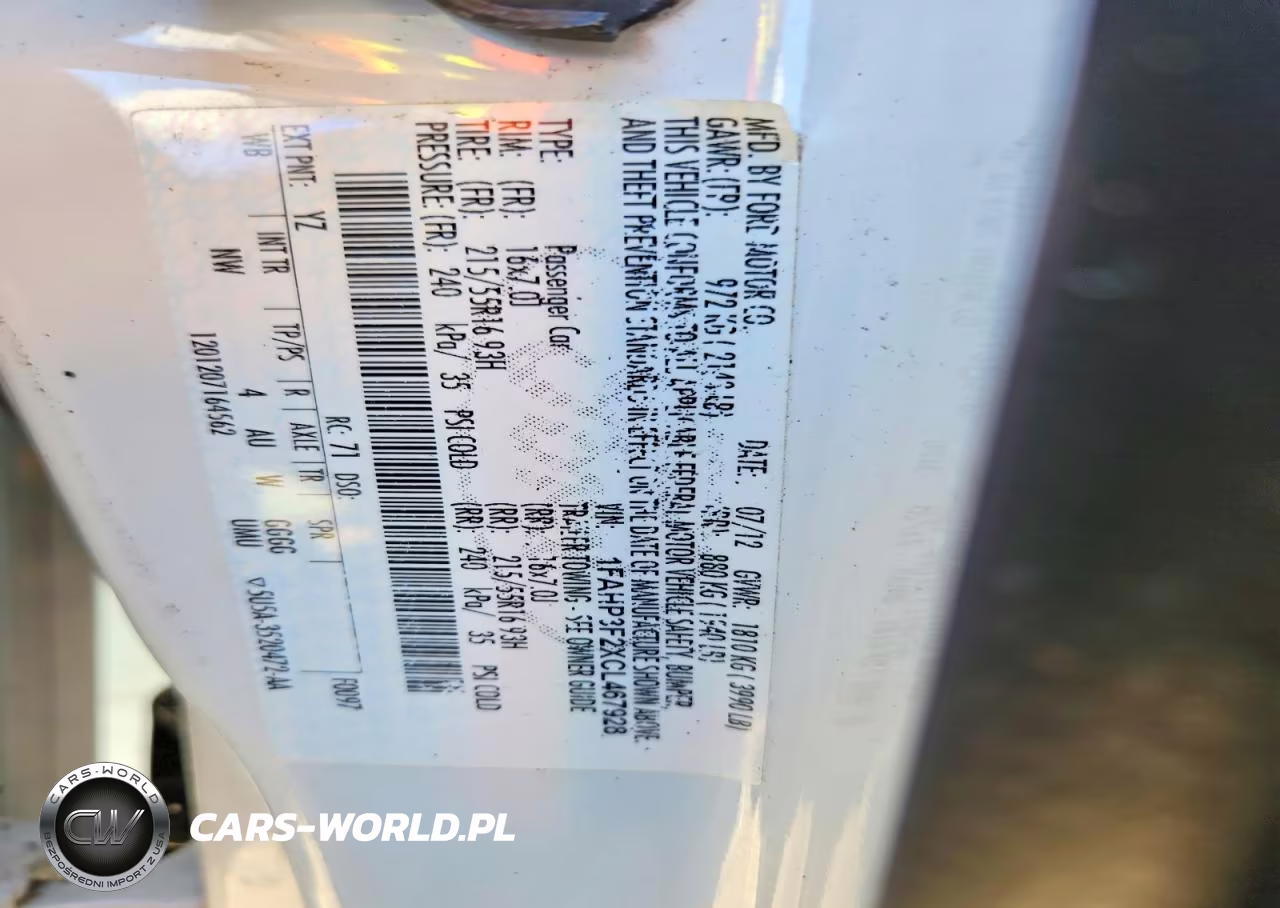 2012 Ford Focus Se VIN:1FAHP3F2XCL467928 - 12