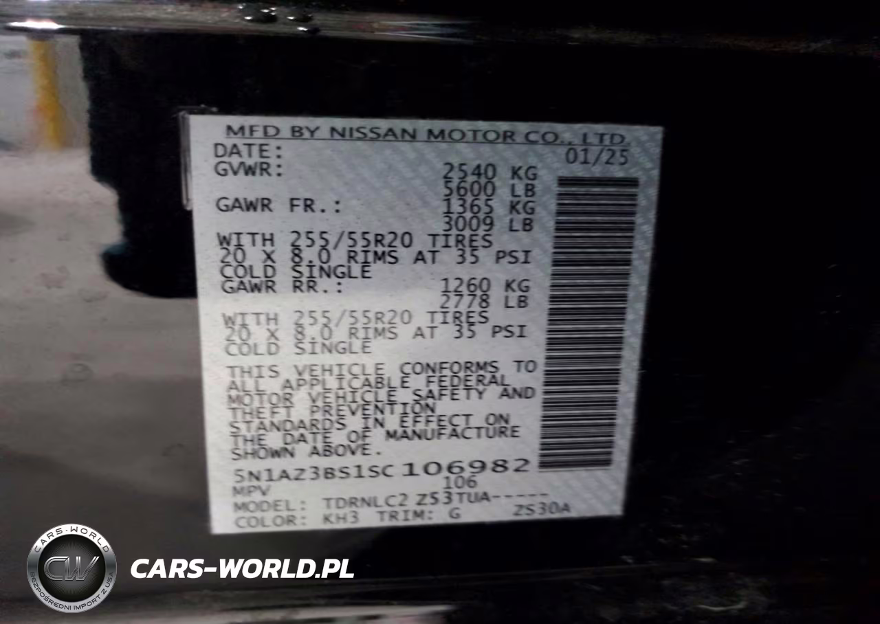 2025 Nissan Murano Sv VIN:5N1AZ3BS1SC106982 - 13