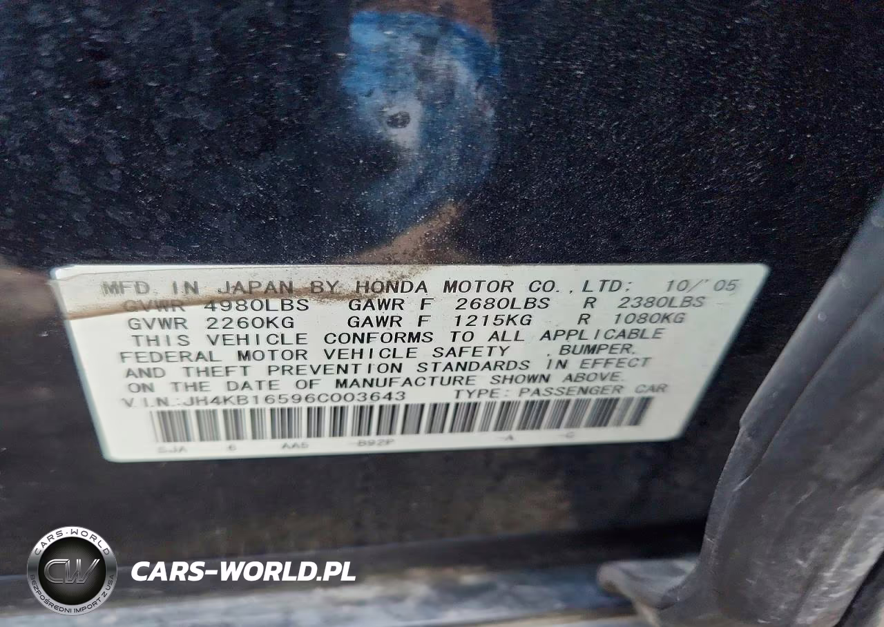 2006 Acura Rl VIN:JH4KB16596C003643 - 13