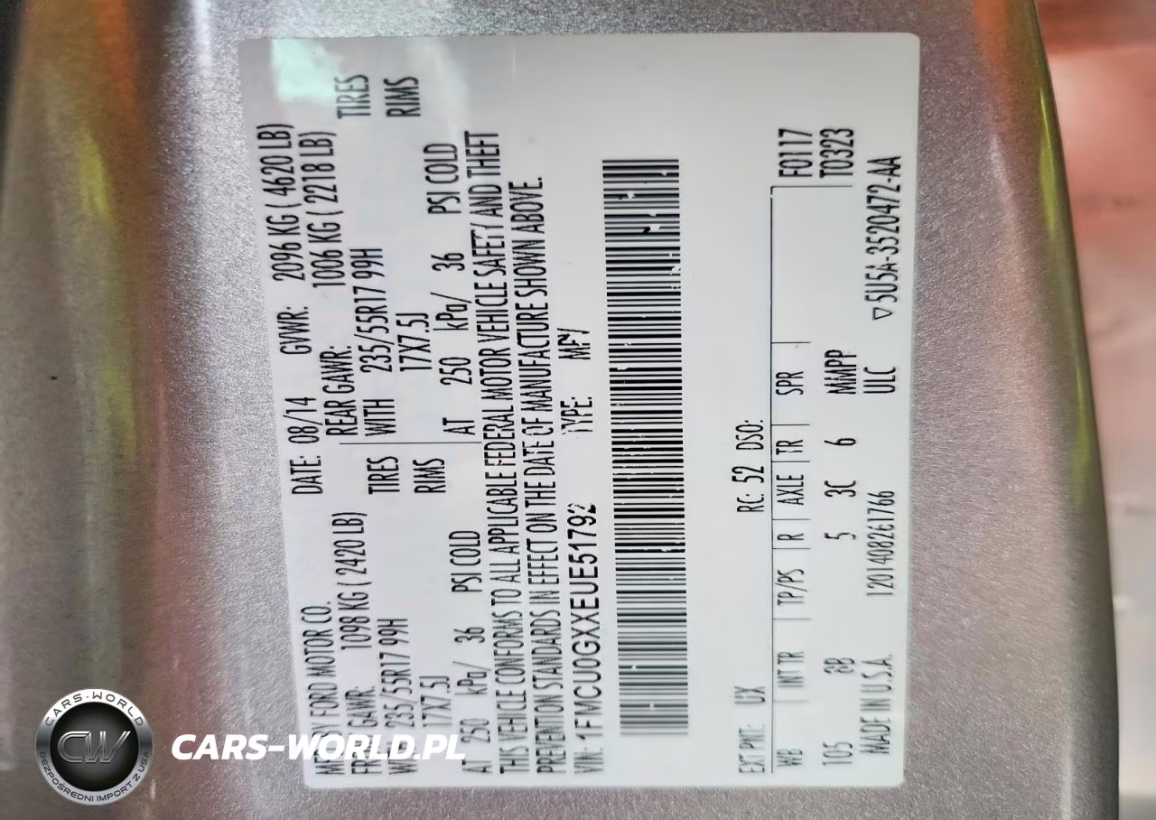 2014 Ford Escape Se VIN:1FMCU0GXXEUE51792 - 13