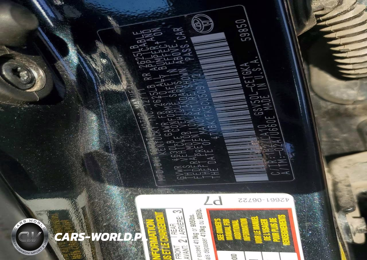 2012 Toyota Camry Xle V6 VIN:4T1BK1FK5CU509172 - 12