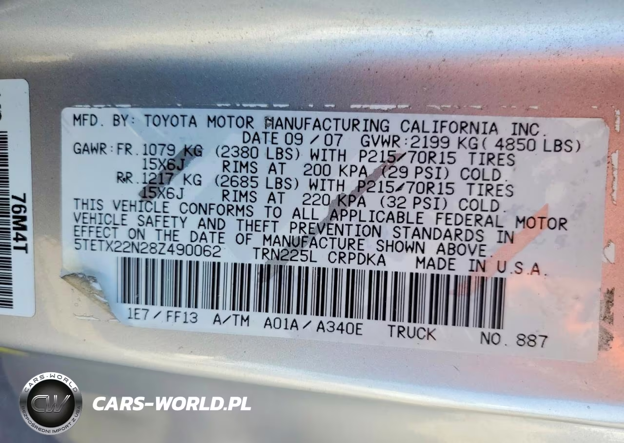 2008 Toyota Tacoma Base VIN:5TETX22N28Z490062 - 12