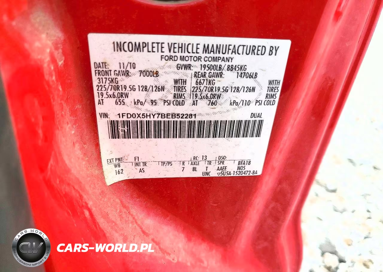 2011 Ford F550 Super Duty VIN:1FD0X5HY7BEB52281 - 12