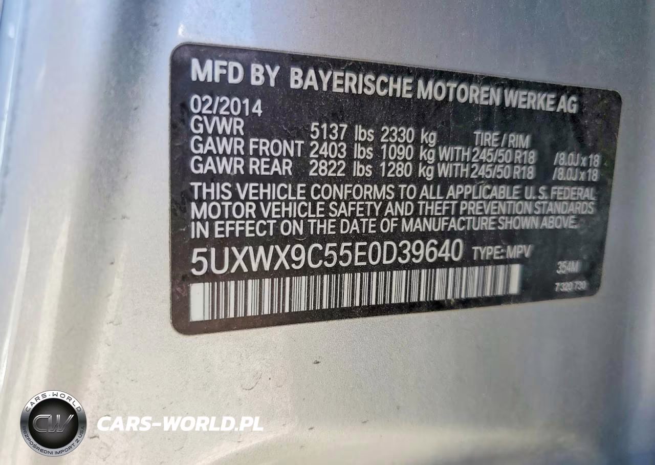 2014 BMW X3 xDrive28I VIN:5UXWX9C55E0D39640 - 12