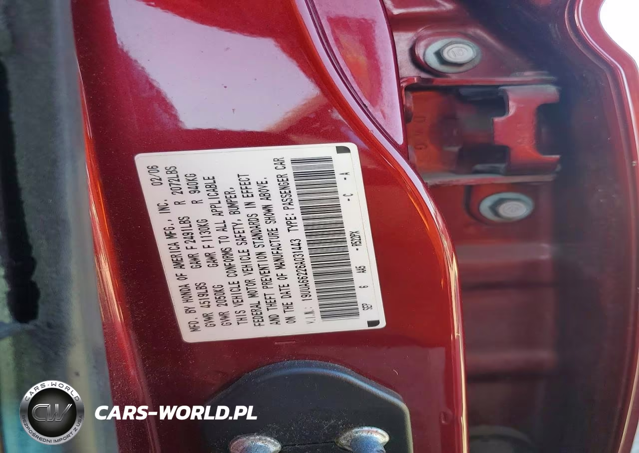 2006 Acura 3.2Tl VIN:19UUA66226A031443 - 12