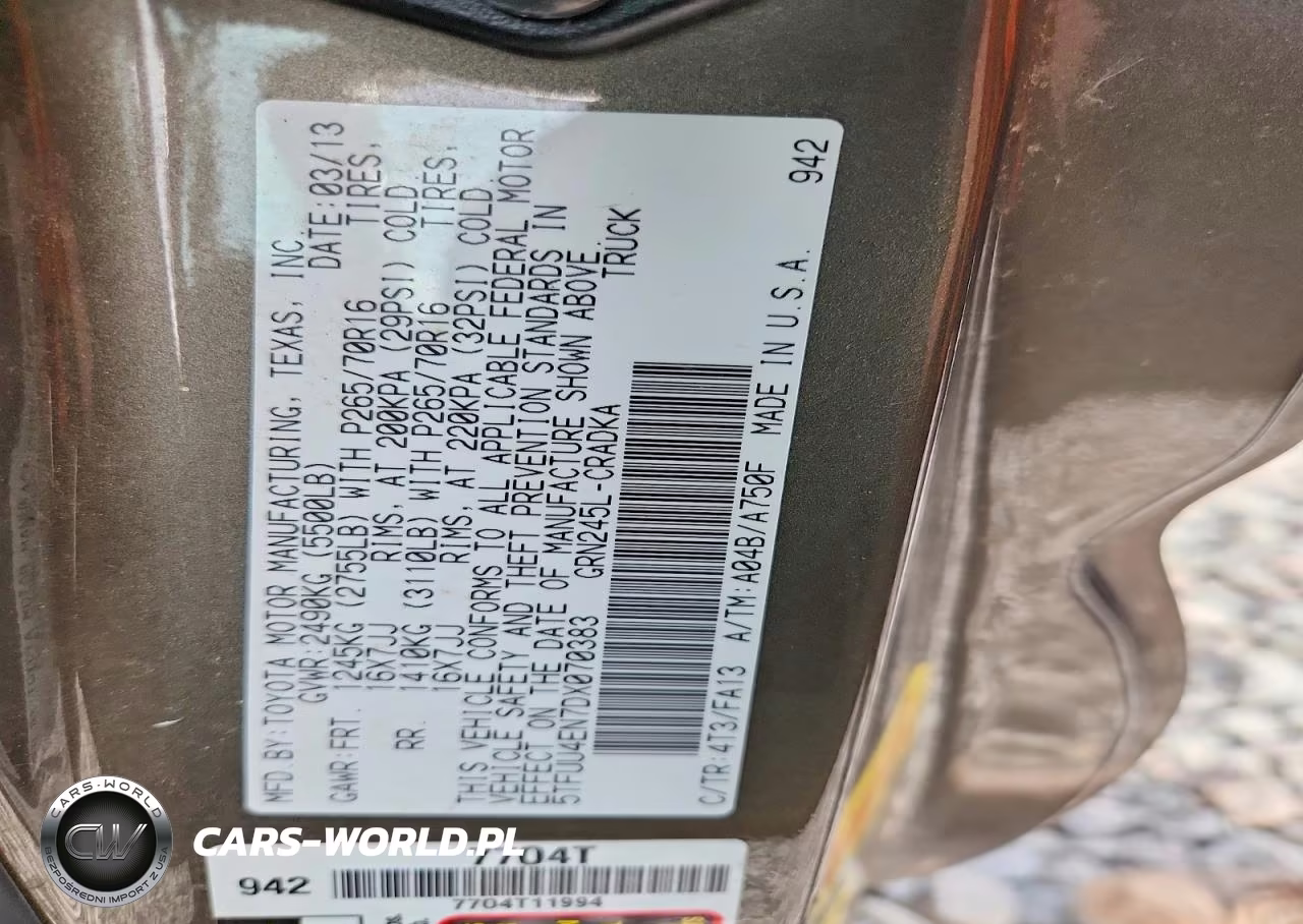 2013 Toyota Tacoma V6 VIN:5TFUU4EN7DX070383 - 12