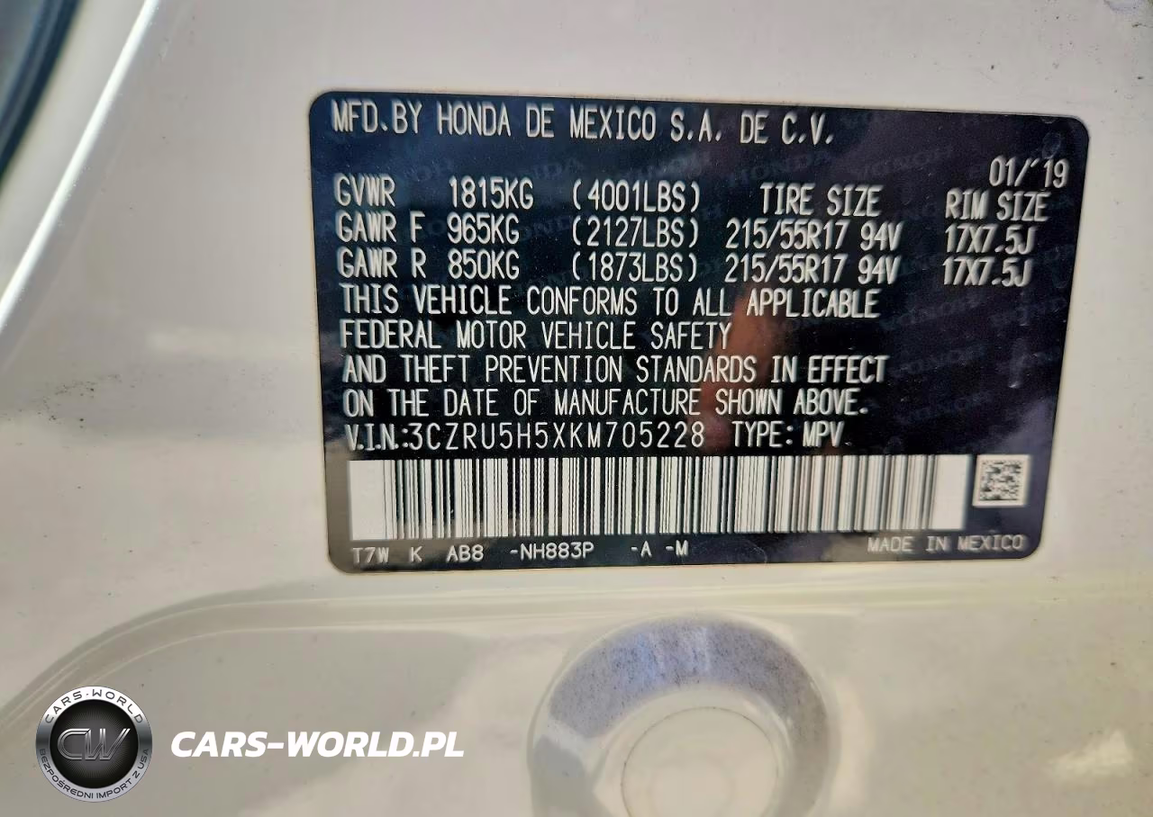 2019 Honda Hr-V Ex VIN:3CZRU5H5XKM705228 - 13
