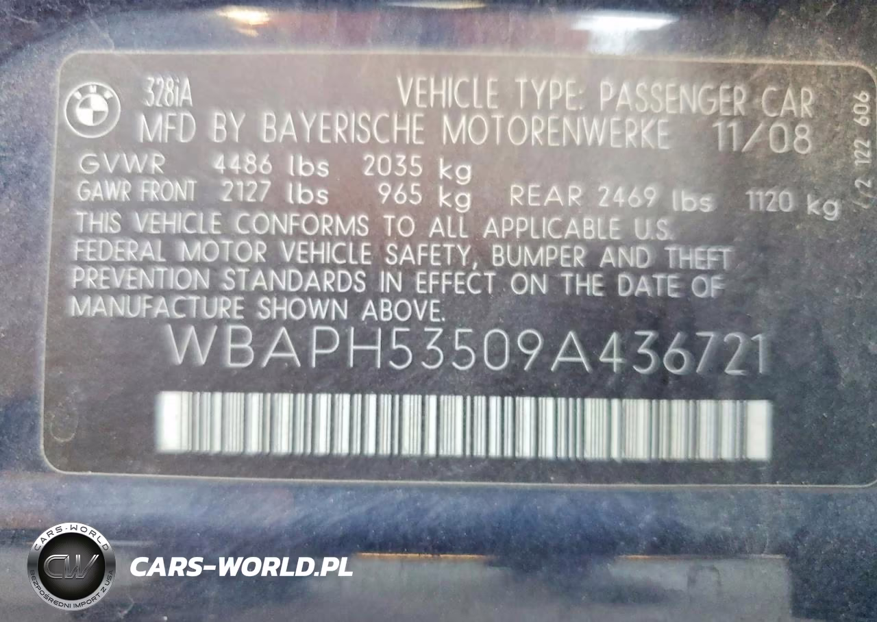 2009 BMW 328 I Sulev VIN:WBAPH53509A436721 - 12