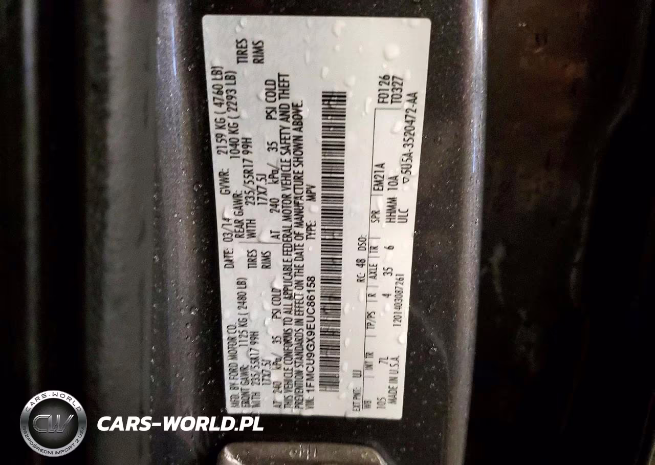 2014 Ford Escape Se VIN:1FMCU9GX9EUC86158 - 13