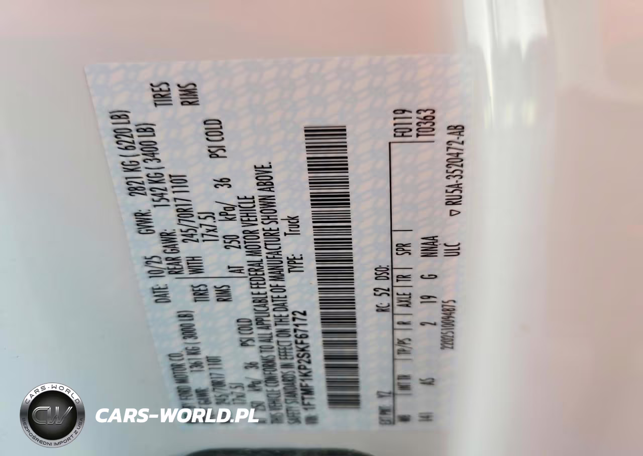 2025 Ford F150 Xl VIN:1FTMF1KP2SKF67172 - 13