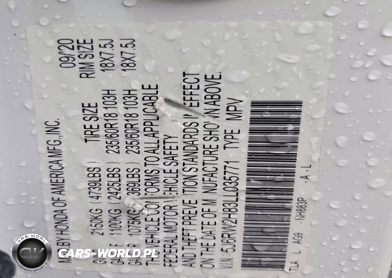 2020 Honda Cr-V Exl VIN:5J6RW2H83LL035771 - 13