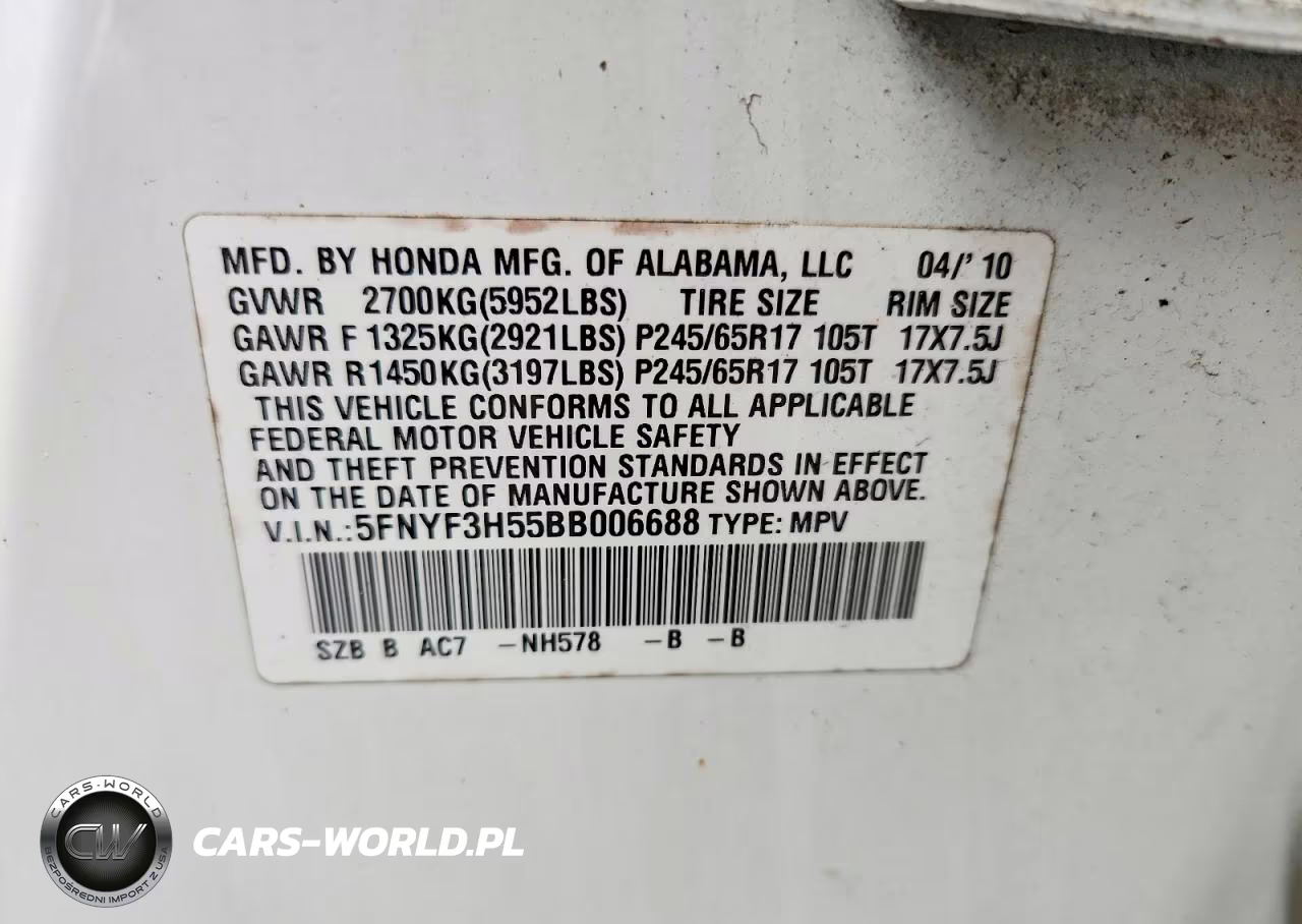 2011 Honda Pilot Exl VIN:5FNYF3H55BB006688 - 13