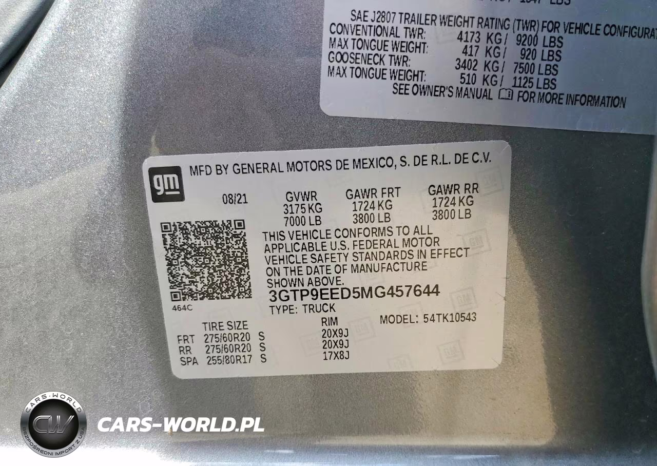 2021 GMC Sierra K1500 At4 VIN:3GTP9EED5MG457644 - 12