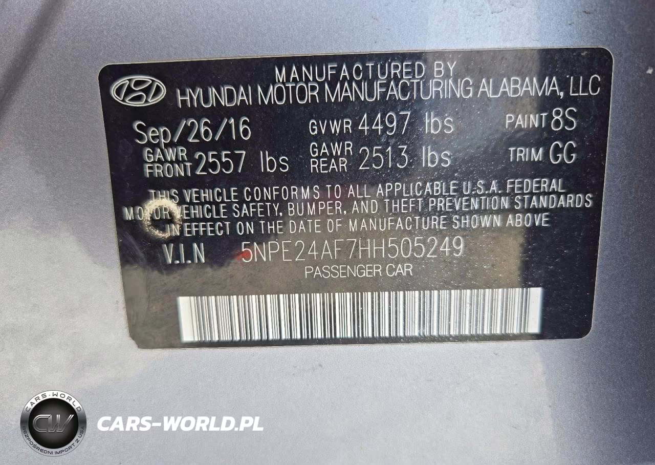 2017 Hyundai Sonata Se VIN:5NPE24AF7HH505249 - 13