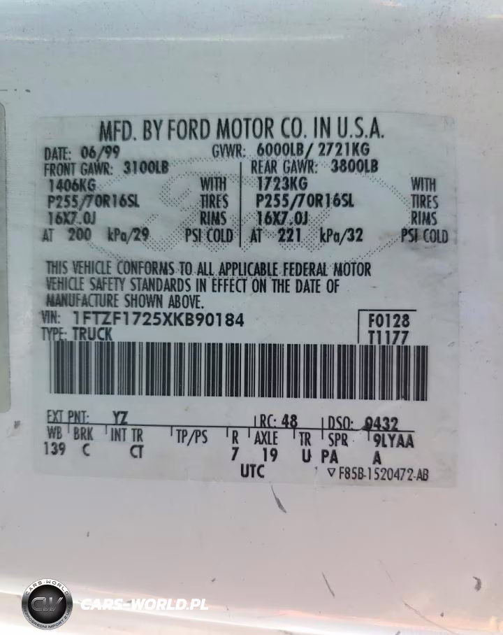 1999 Ford F150 VIN:1FTZF1725XKB90184 - 13