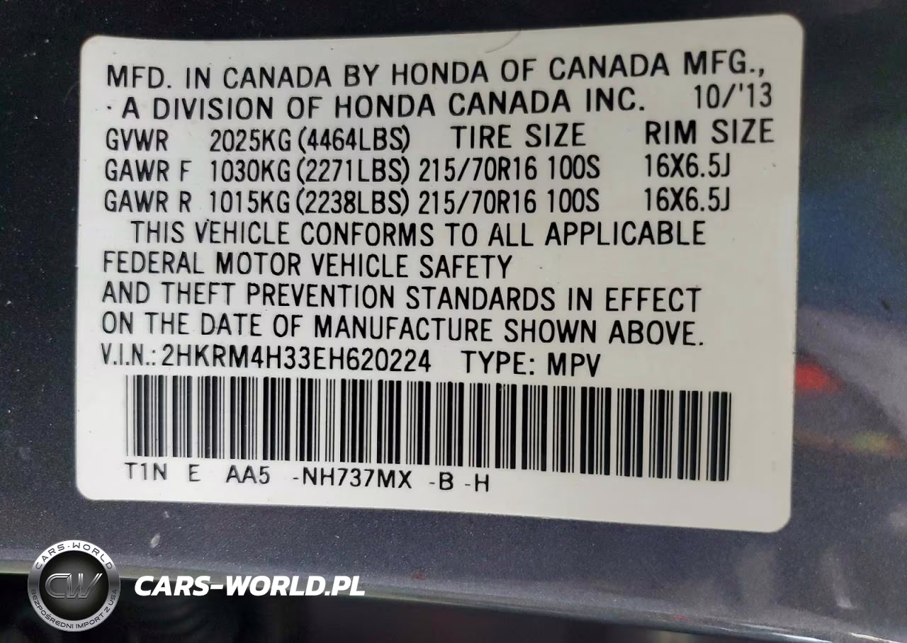 2014 Honda Cr-V Lx VIN:2HKRM4H33EH620224 - 13