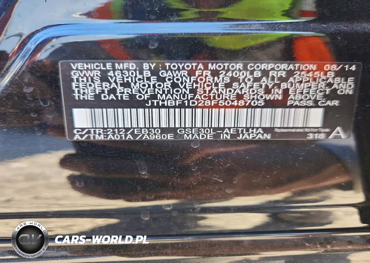 2015 Lexus Is 250 VIN:JTHBF1D28F5048705 - 13