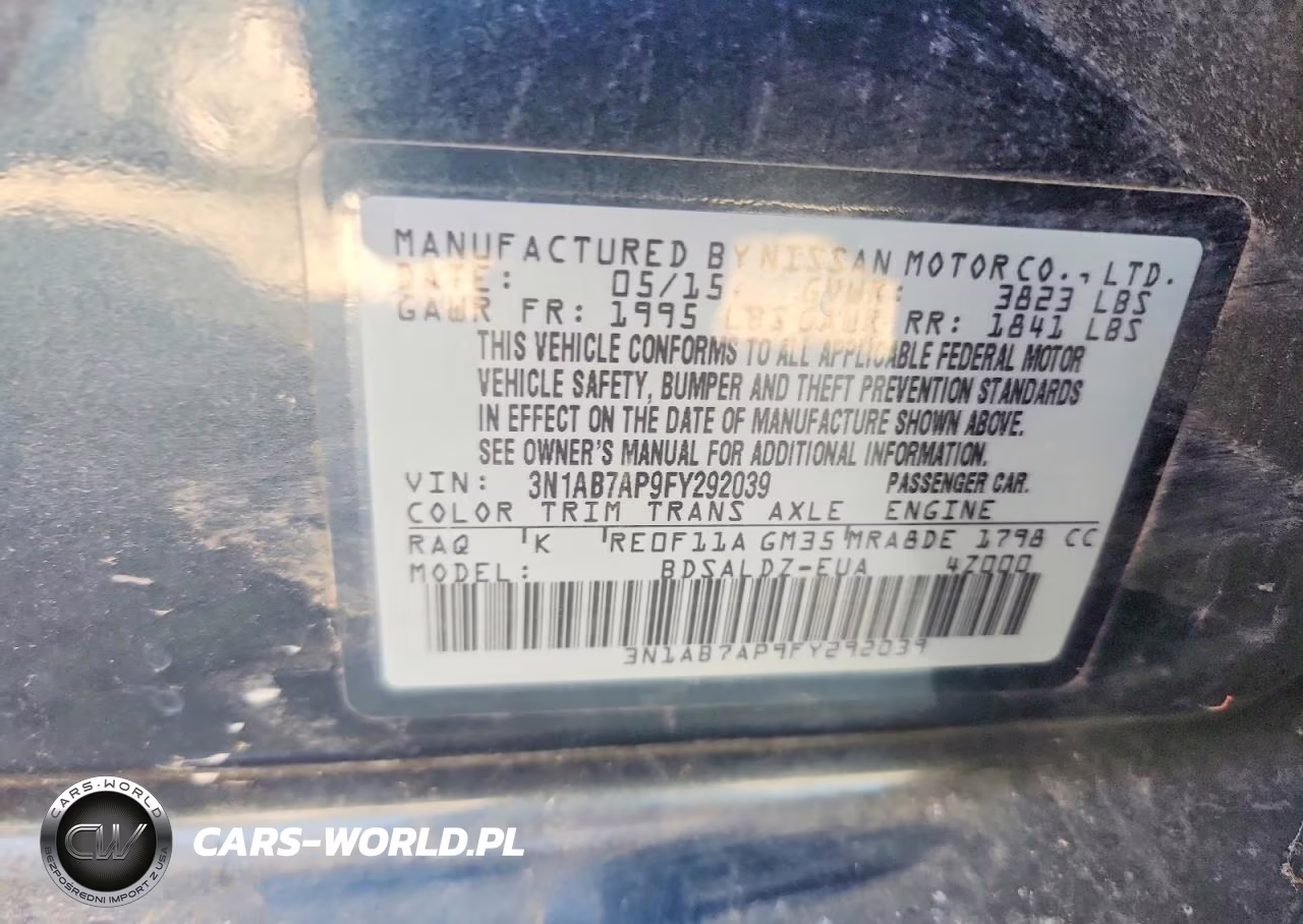 2015 Nissan Sentra Sv VIN:3N1AB7AP9FY292039 - 12