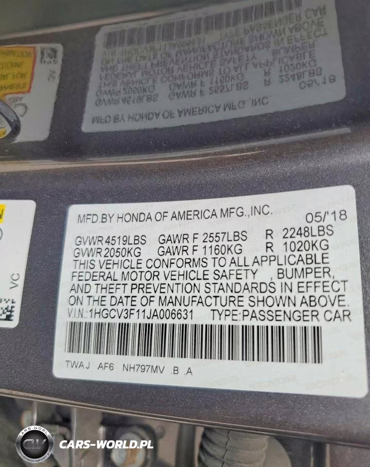 2018 Honda Accord Hybrid VIN:1HGCV3F11JA006631 - 12
