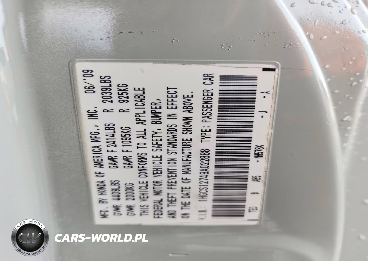 2009 Honda Accord Ex VIN:1HGCS12749A022888 - 13
