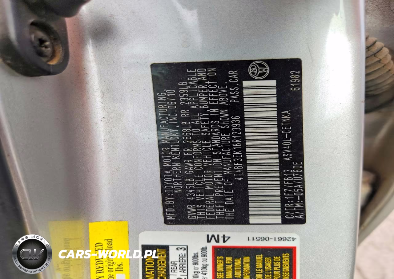 2011 Toyota Camry Le VIN:4T4BF3EK1BR123936 - 12