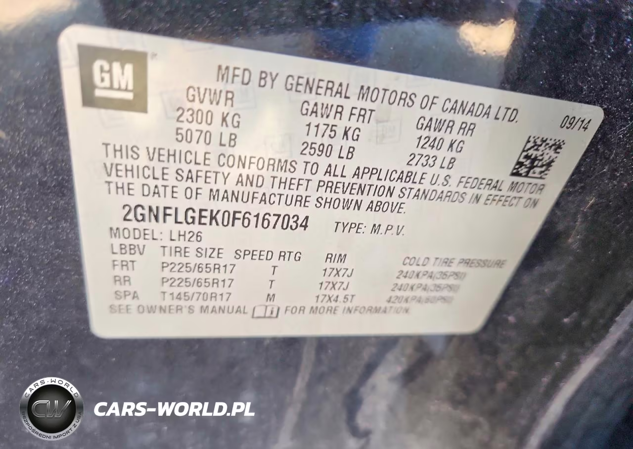 2015 Chevrolet Equinox Lt VIN:2GNFLGEK0F6167034 - 13