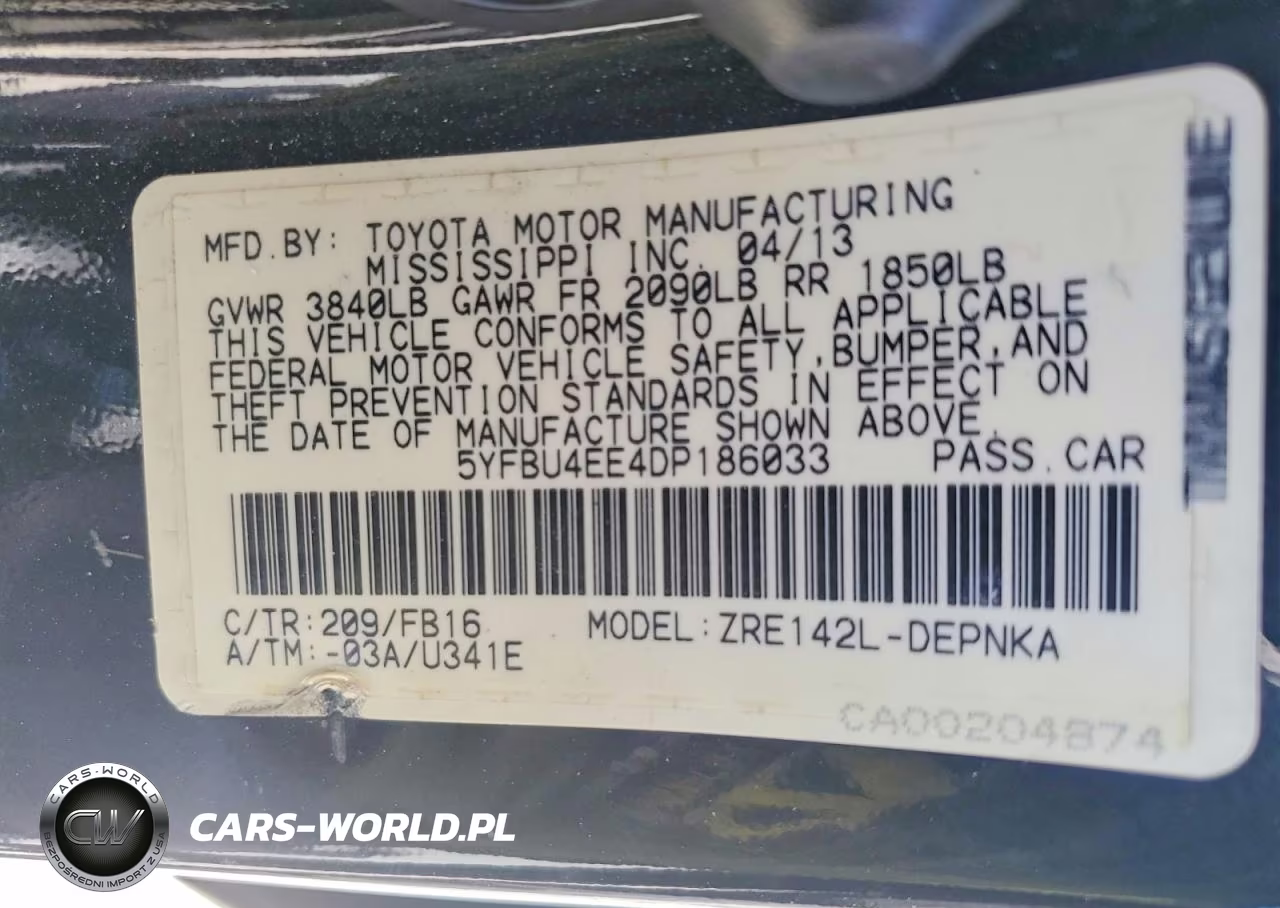 2013 Toyota Corolla Le VIN:5YFBU4EE4DP186033 - 12