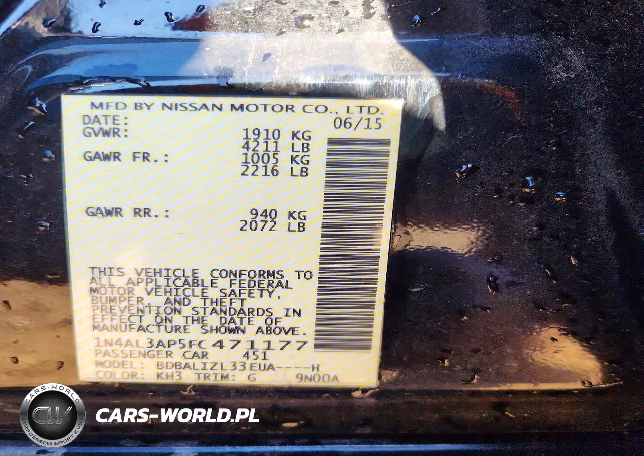 2015 Nissan Altima 2.5 Sv VIN:1N4AL3AP5FC471177 - 13