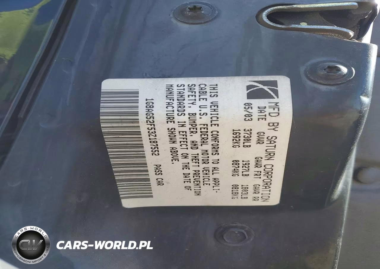 2003 Saturn Ion Level 1 VIN:1G8AG52F53Z187552 - 12