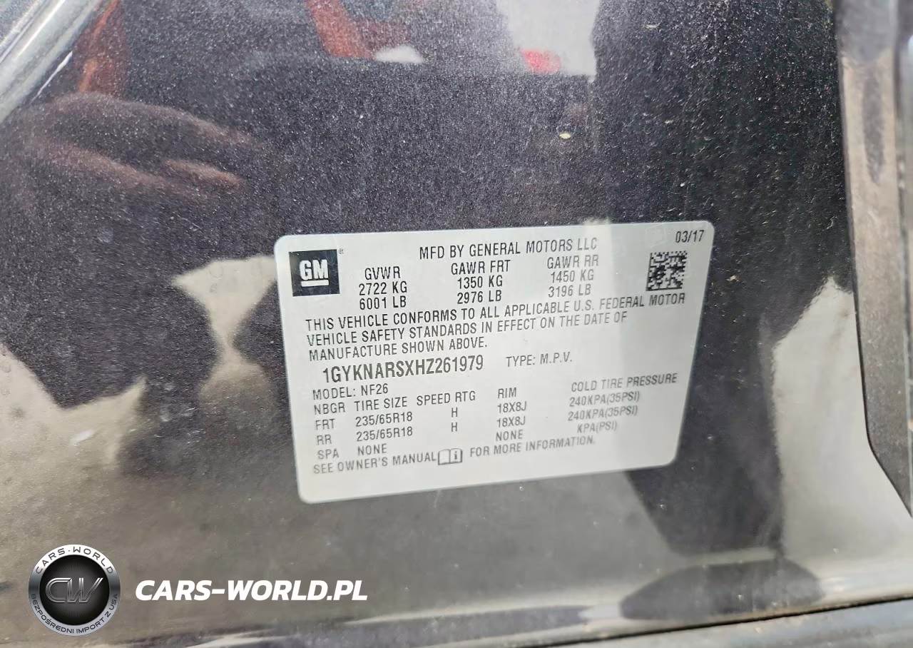 2017 Cadillac Xt5 VIN:1GYKNARSXHZ261979 - 13
