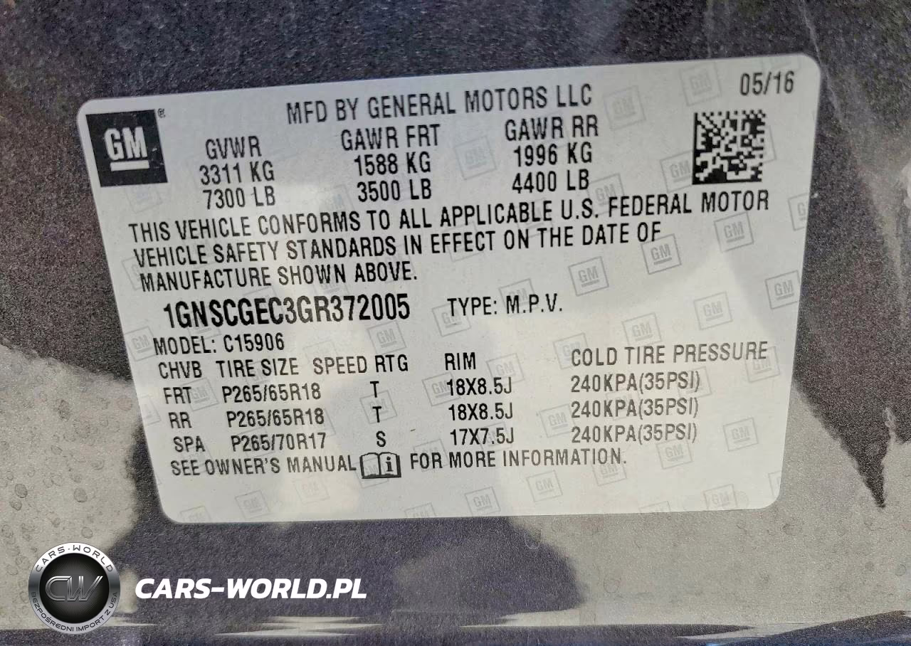 2016 Chevrolet Suburban C1500 Ls VIN:1GNSCGEC3GR372005 - 13