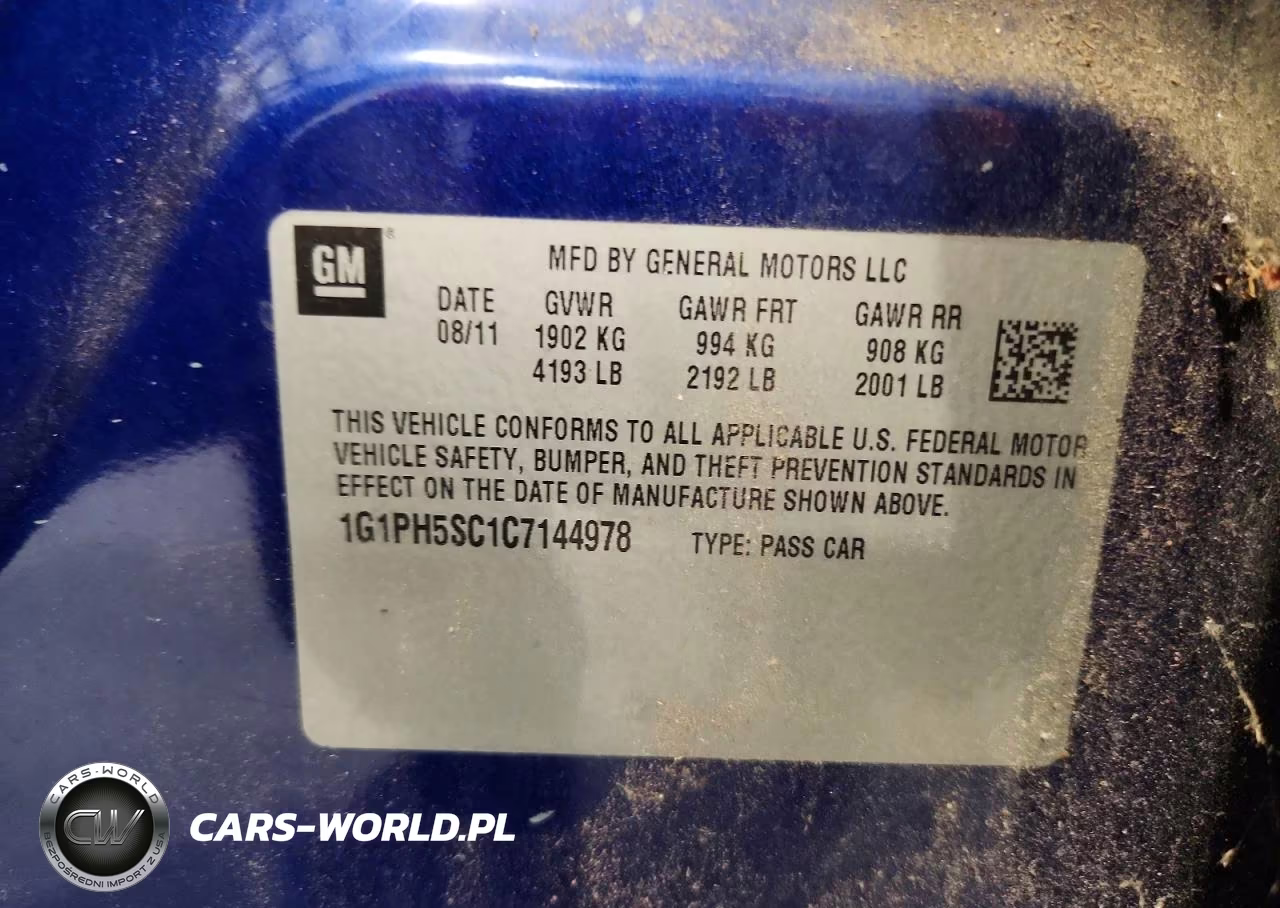 2012 Chevrolet Cruze Ltz VIN:1G1PH5SC1C7144978 - 12