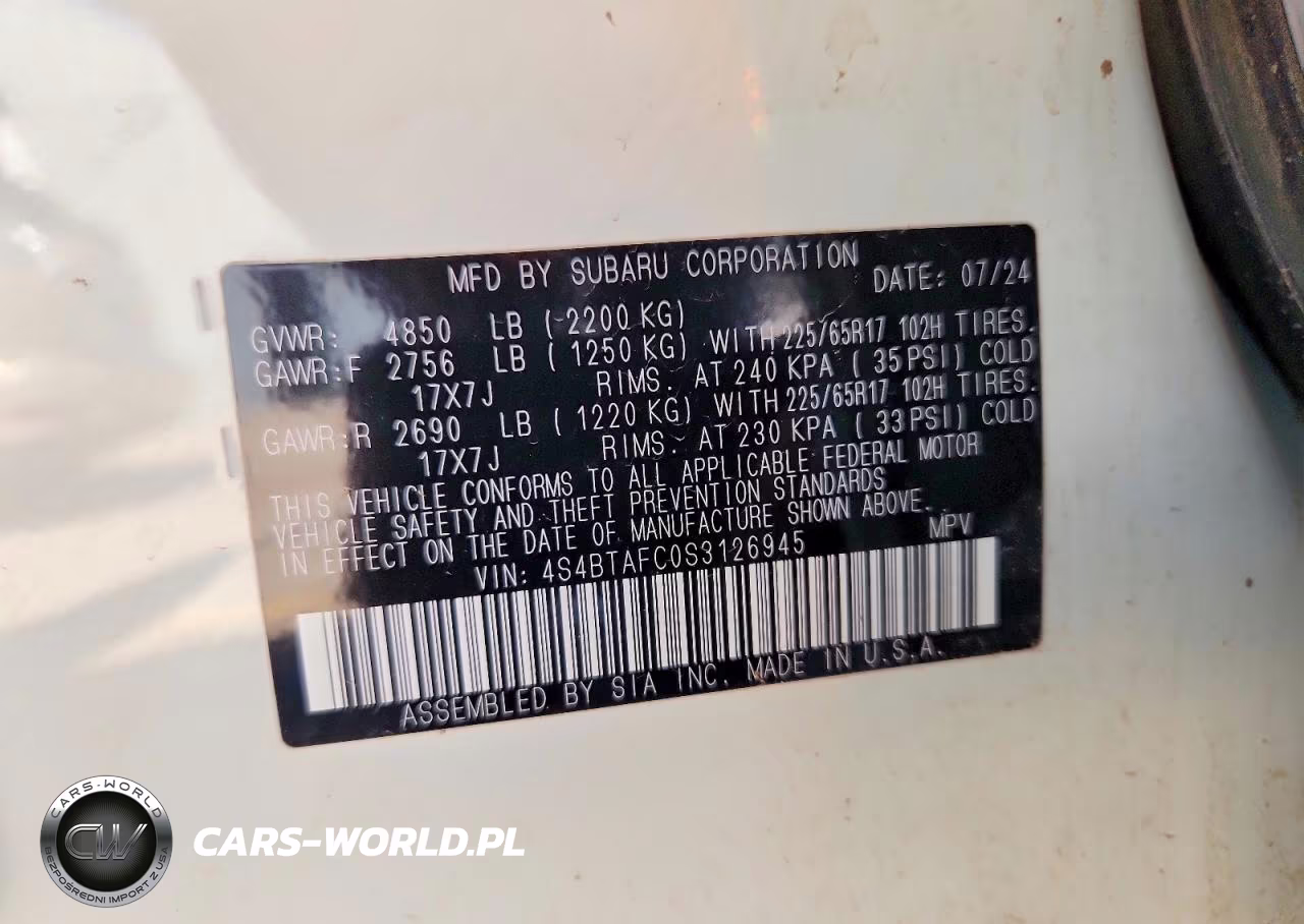 2025 Subaru Outback Premium VIN:4S4BTAFC0S3126945 - 12