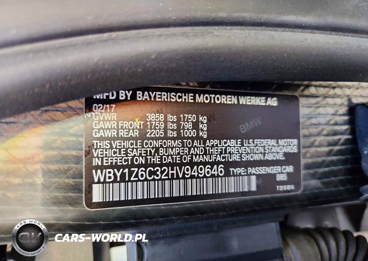2017 BMW I3 Bev VIN:WBY1Z6C32HV949646 - 12